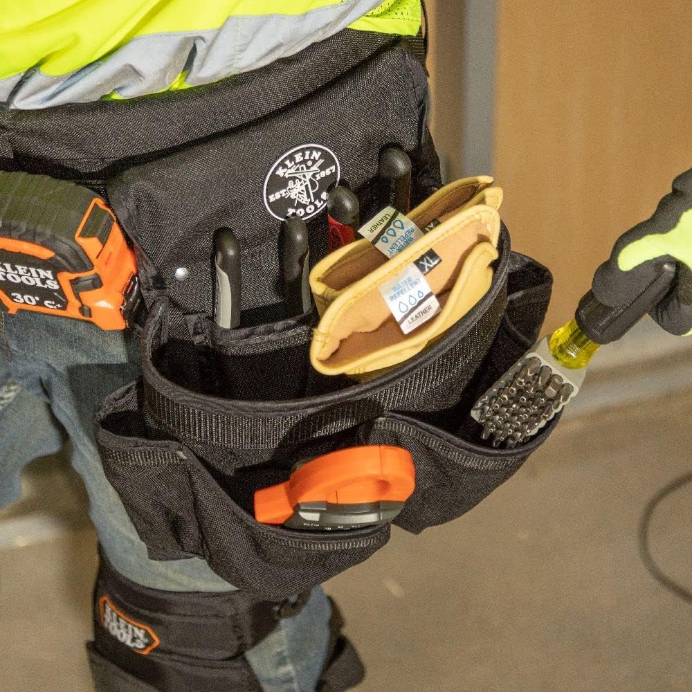 Onе-Dау Sаlе: Uр tо 40% оƒƒ Klein Tools 5718 Tool Pouch, PowerLine Series Utility Pouch Fits Tool Belts to 2.5-Inch, Strong Rivet Reinforced Stitching, Wide 8-Pocket