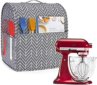 Vista 10 de Yarwo Funda para batidora de pie compatible con batidora KitchenAid de 6-8 cuartos, cubierta protectora contra el polvo con asa superior y bolsillos
