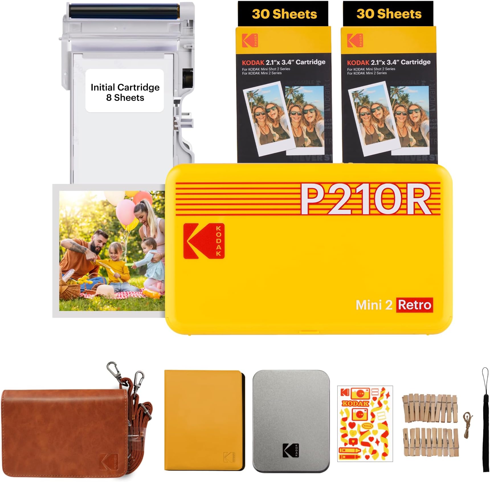Imprimante Photo Portable KODAK Mini 2 Retro 4PASS + 68 Feuilles – Neuve