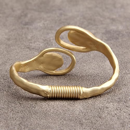 Miniatura 4 de Brazalete dorado para mujer, con cuentas plateadas, abierto, apilable, elástico, joyería bohemia para regalo de esposa y pareja