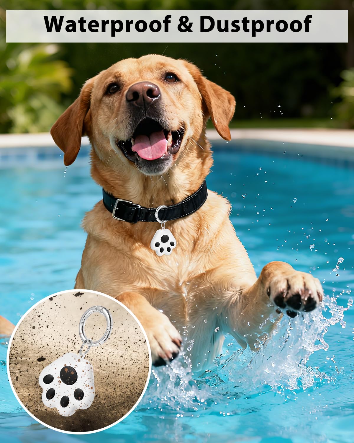 【Haustier GPS Tracker für Hund und Katze】Hunde und Katzen Kleine Tracking Tag für Google und iOS ohne Abonnement Keine Gebühr - Smart Pets Tracker Wasserdicht Staubdicht Extra Lange