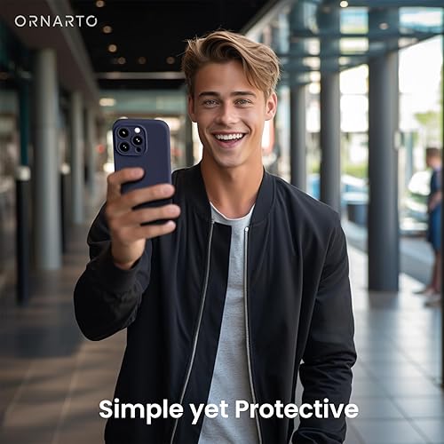 Vista 6 de ORNARTO Compatible with iPhone 15 Pro Max Case with 2 x Screen Protector, Shockproof Liquid Silicone Cover, Drop Protection Phone Case for iPhone 15