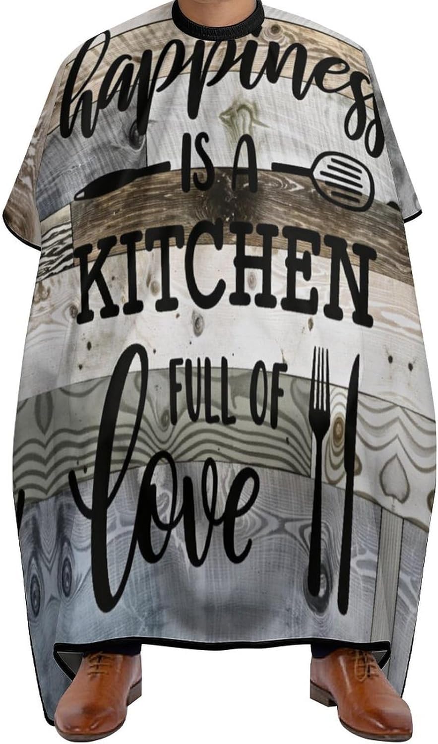 Adult Barber Apron for Men Women, Soft Durable Hairdressing Cape with Adjustable Snap Closure for Home Use