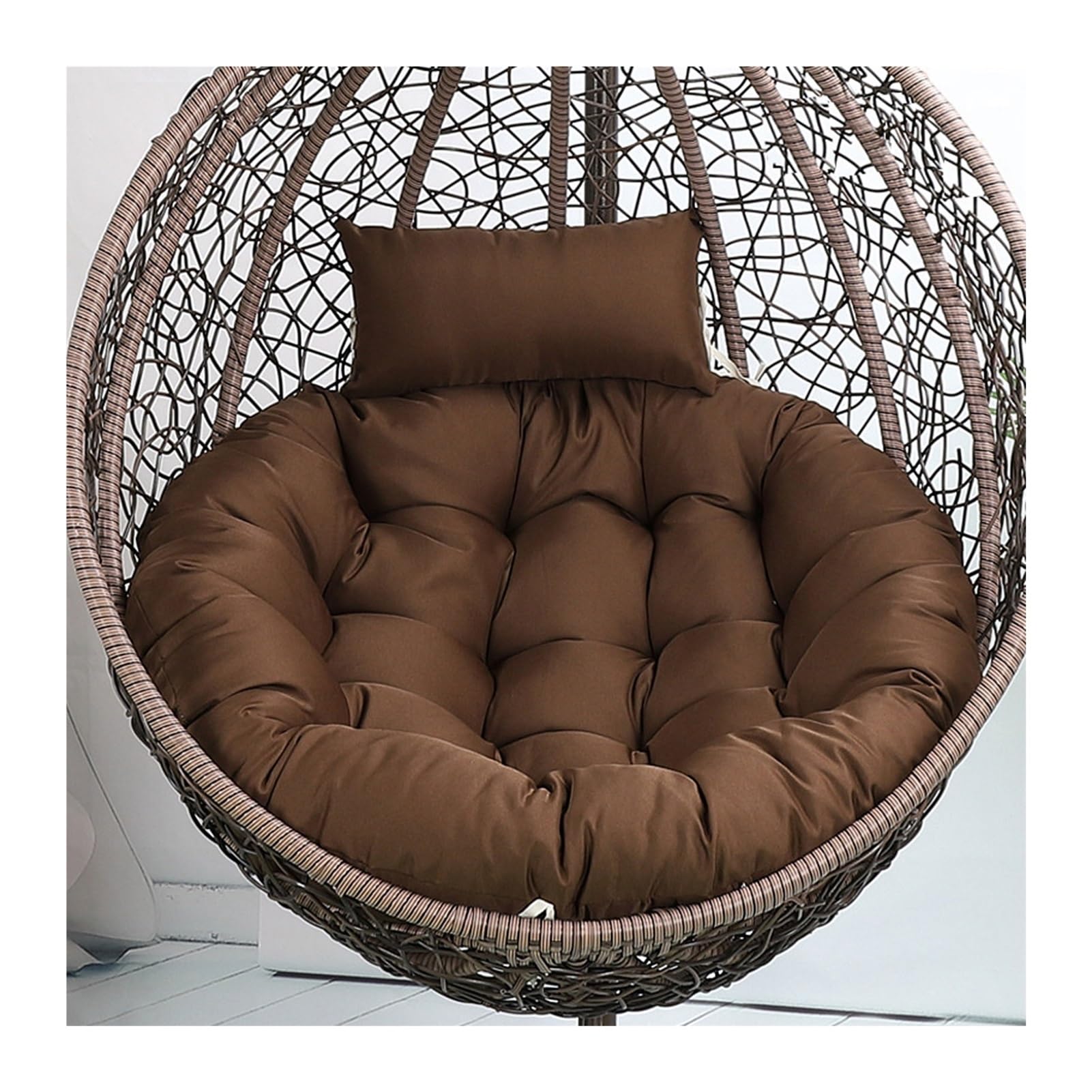 Yahbrra Cushion for Outdoor Hanging Chair, Hanging Basket Cushion, Replacement Cushion for Hanging Chair, Seat Cushion Cushion for Hanging Chair(Brown,115size (diameter: 105cm)) — image 1