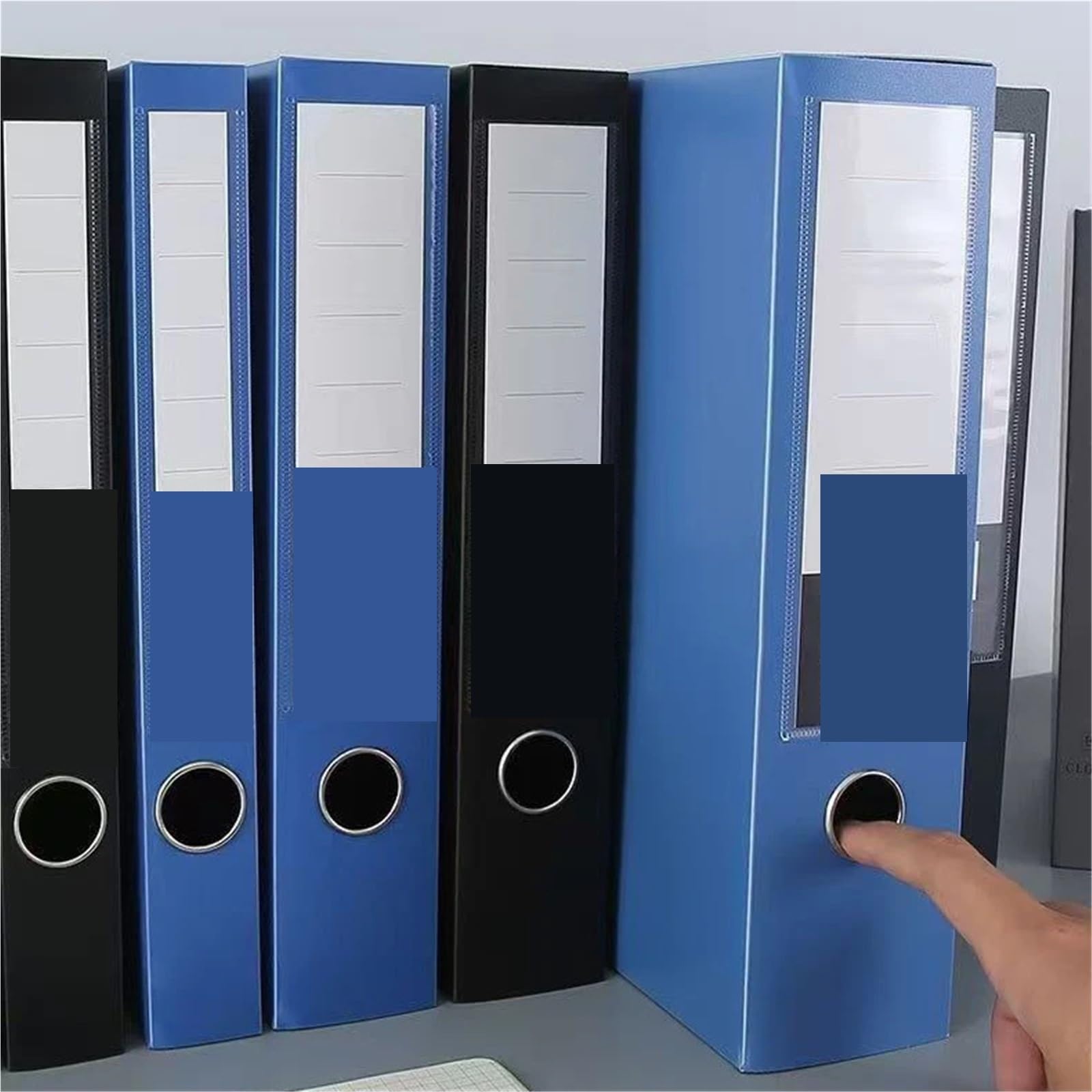 Scatola di File Pieghevole da 2 Pezzi Documenti A4 archiviazione Dati PP Grande capacità Contratto Voucherolder Etichetta Casuale Dimensioni Multiple per Ufficio(A4-5.5cm)