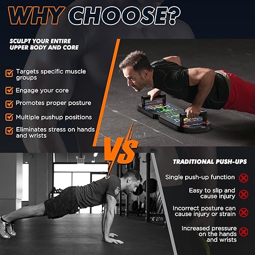 Miniatura 3 de Portable Home Gym Workout Equipment, Push Up Board, Pilates Bar & Fitness Accessories with Resistance Bands for Upper Body Strength Training Full