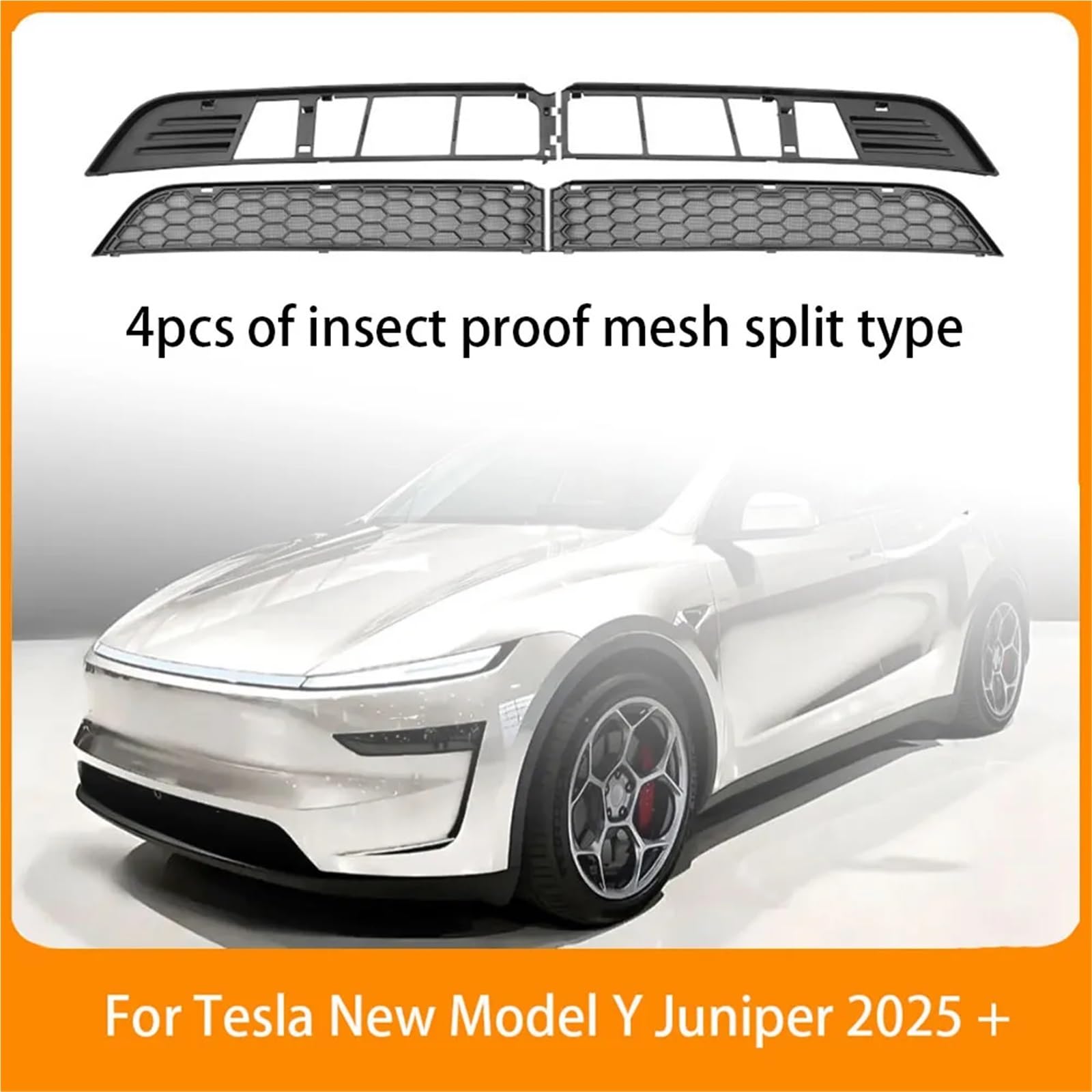 kratka chłodnicy Pasuje do Tesla Model Y Juniper 2025 Przedni zderzak Grill Siatka Wlot powietrza Osłona kratki Ochraniacz Anty owady osłona chłodnicy silnika osłona