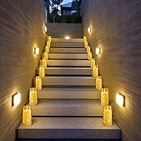 Vista 3 de NURADA Velas Parpadeantes Sin Llama: Velas LED de Pilar de Acrílico con Luces de Cadena de Estrellas Integradas Operadas por Batería con Control