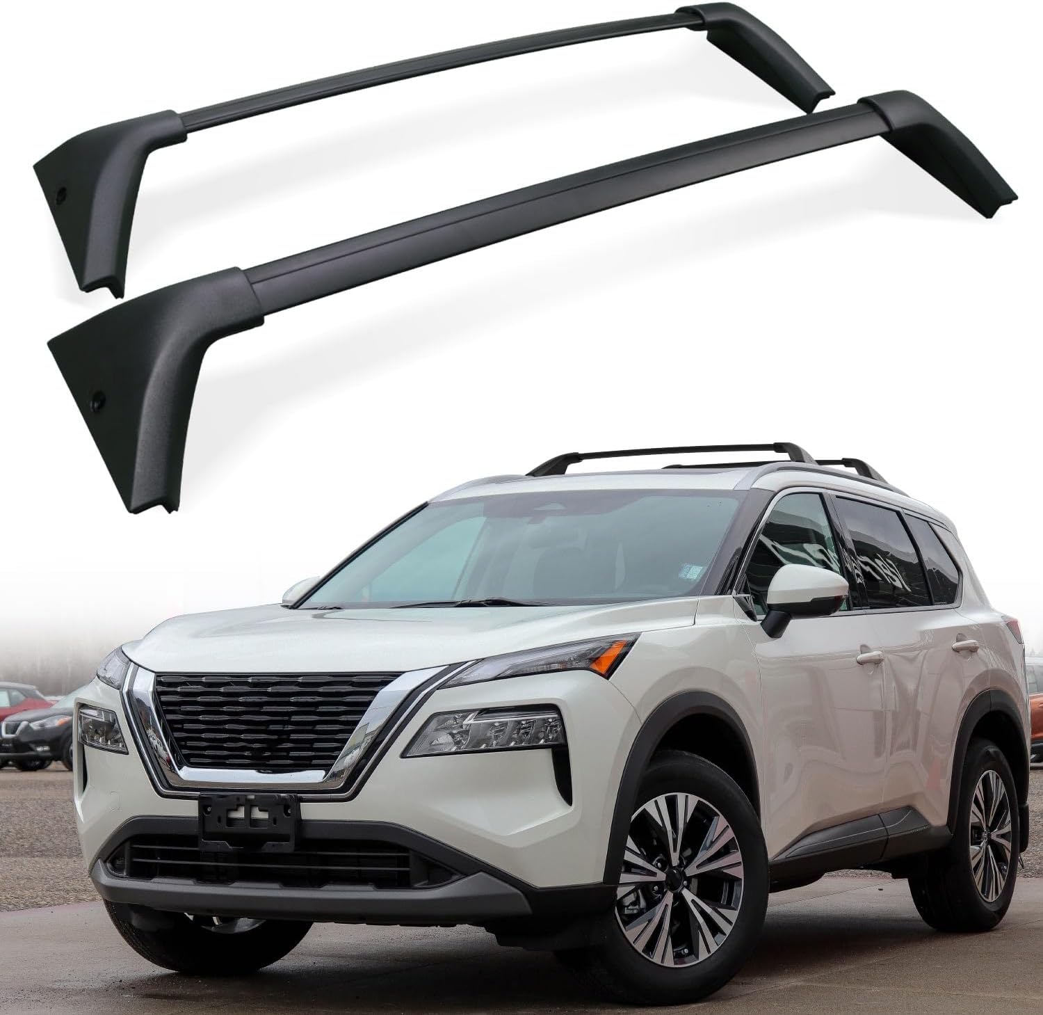 ‎AUXPACBO Cross Bar Fit for Nissan Rogue 2021 2022 2023 2024 2025 SV SL Platinum with Roof Rail Roof Rack Crossbars Rooftop Luggage Cargo Carrier for Canoe Kayak Bike