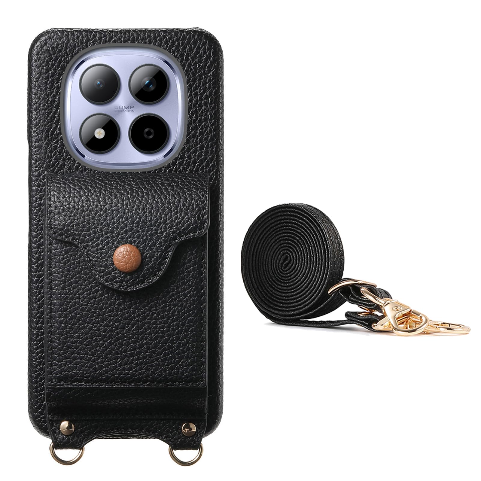 Coque antichoc Xiaomi Redmi Note 15 Pro noire protégeant écran et cartes - 8