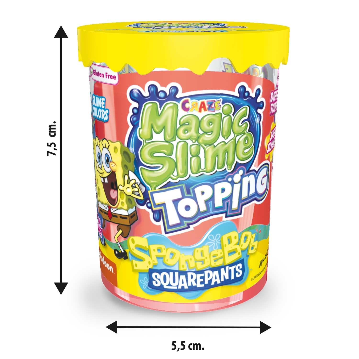 CRAZE Magic Slime Topping SpongeBob Fantasy Ocean, 3 butelki Slime dla dzieci, każdy słoik zawiera 70 ml