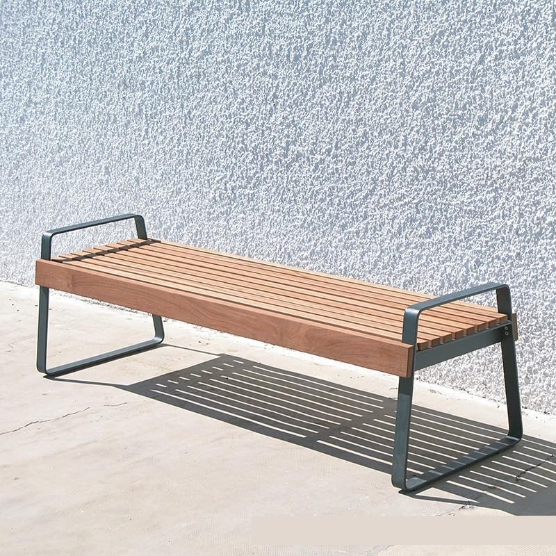 Banc Exterieur Jardin Banc de Parc extérieur, Tabouret en Fer, Long Banc Loisirs Bois Massif, siège Paysage Jardin, carré for Centre Commercial Banc Extérieur