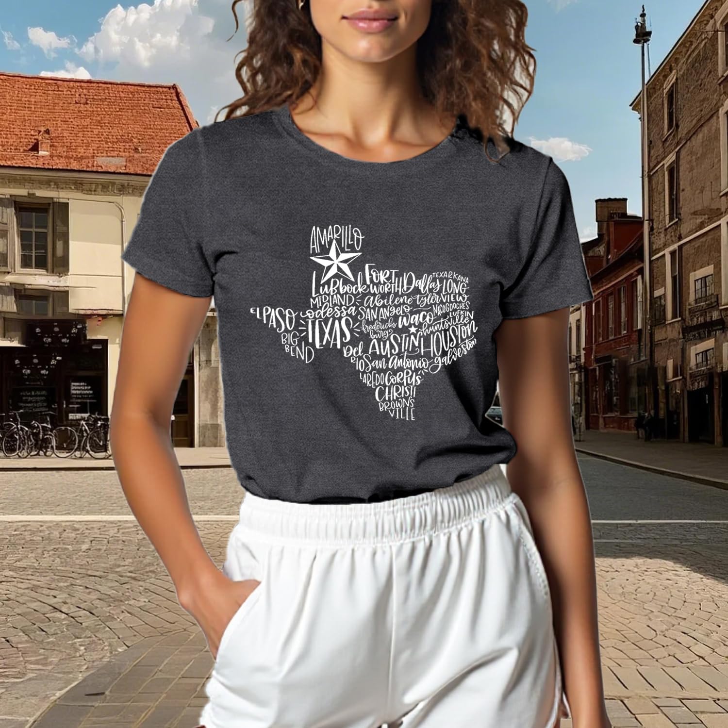 Texas Shirts for Women State Map Tshirts Texan Tshirt Texas Lover Pride Tee Tops - Image 4