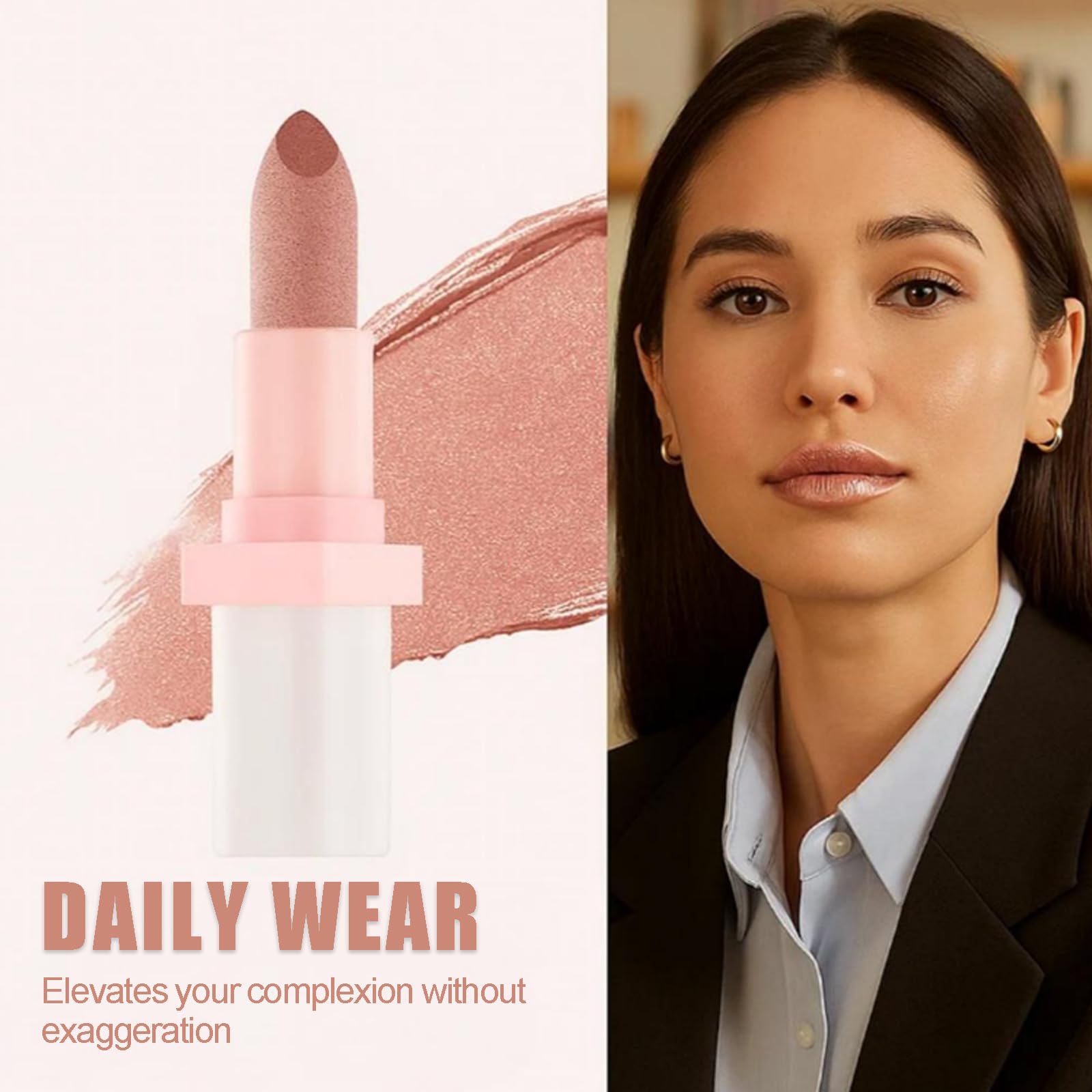 Soft Rose Gold Metallic Lip Stick Metallic Pink Lip Balm with High Impact Shine Lipcolor - Image 4