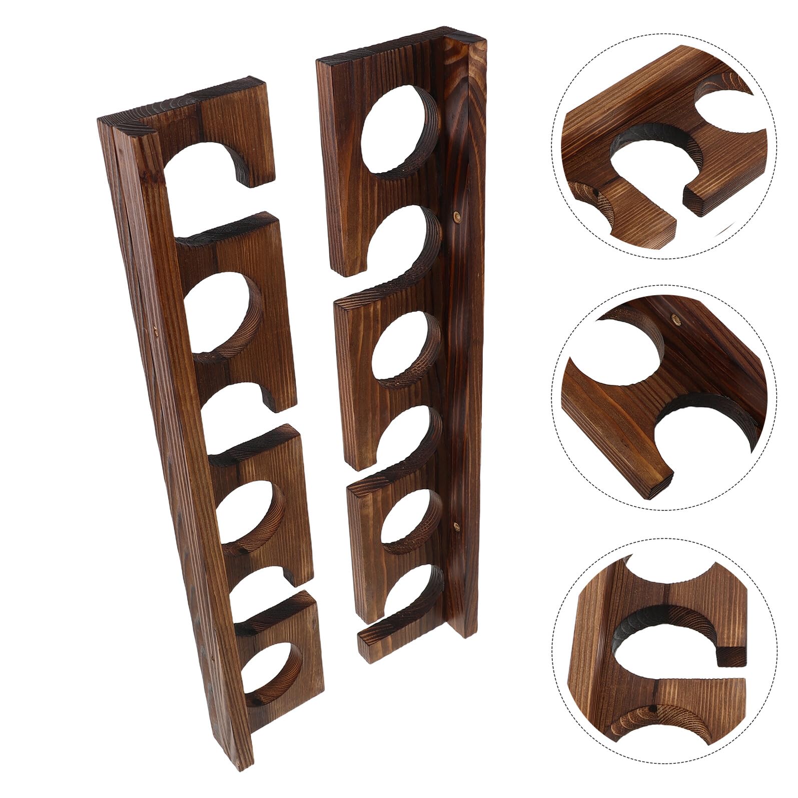 TOYANDONA Supporto per Canne da Pesca in Legno Massello da Parete 2 Pezzi 6 Slot Portacanna da Pesca da Appendere Salvaspazio per Garage e Casa Organizer Rustico