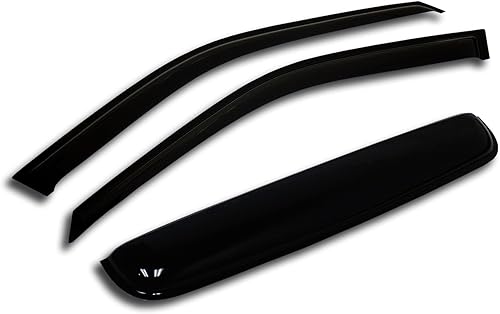 TuningPros WSV-224 - Juego de 3 piezas para techo corredizo y visera de ventana de montaje exterior, protector de lluvia, humo oscuro