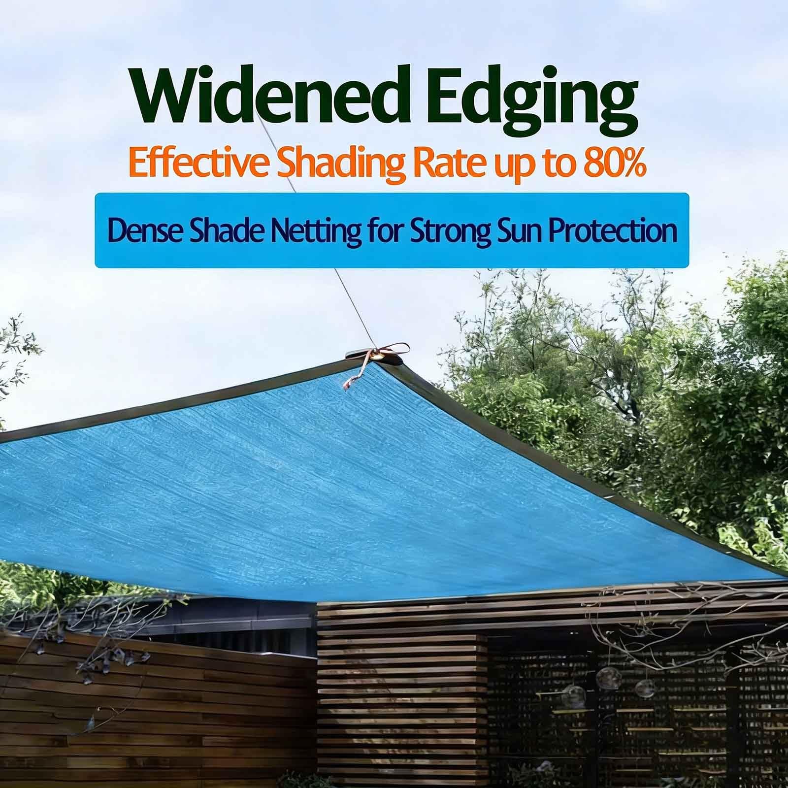 Tela azul Sune con 80 % de protección UV, malla resistente al desgarro para patios traseros de Dec Peras, perreras y campamentos (4 x 4 m)