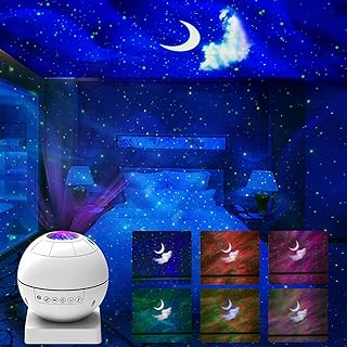 Galaxy Projector, Smart WiFi Star Projector, Nebula Light Projector with Remote Control, Bluetooth Speaker, Timer, White Noise, Aurora Wave, for Kids Adult Bedroom/Party/Game