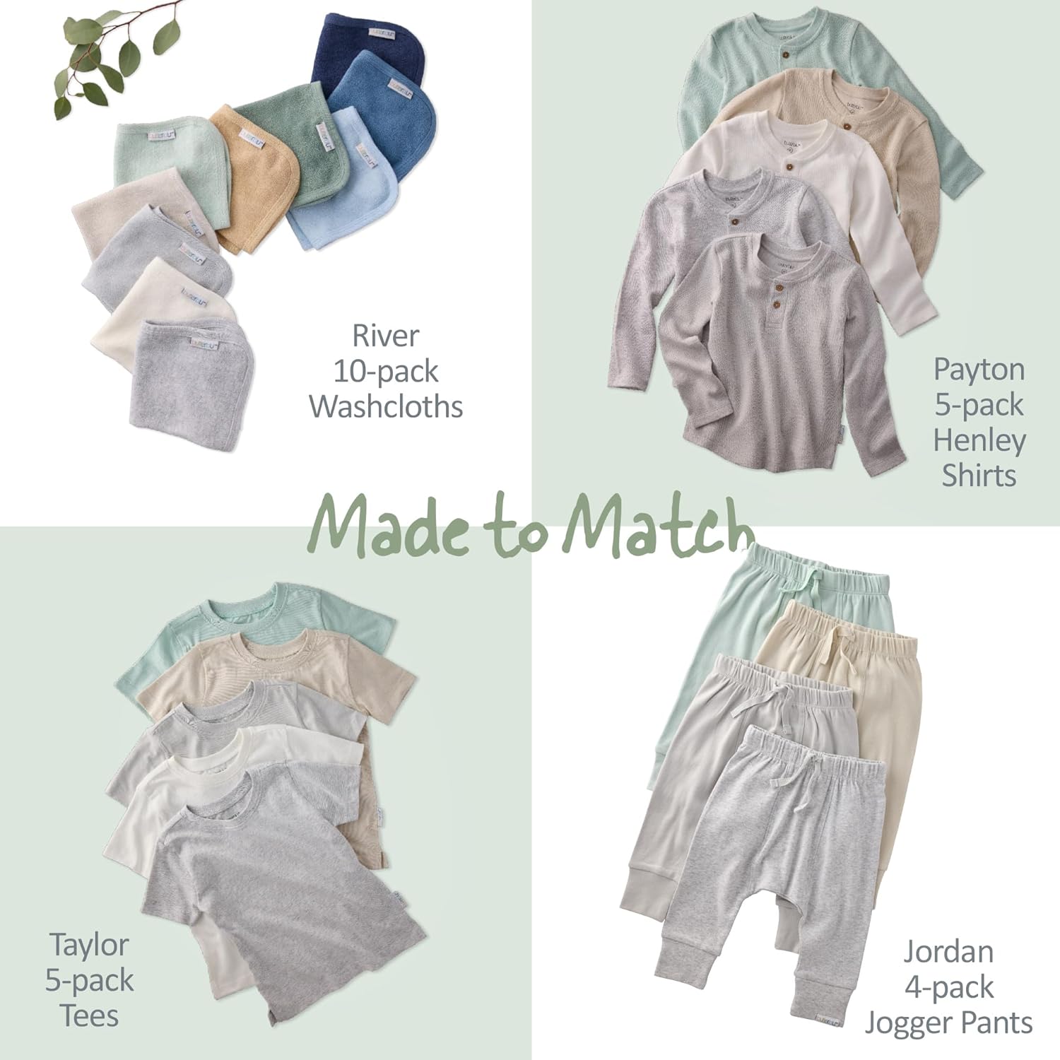 London 5-Pack Long Sleeve T-Shirts 100% Organic Cotton for Baby, Toddler, Girls & Boys - Image 5