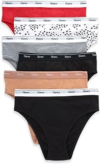 Hanes Women's High-Cut Stretch Cotton Panties 6-Pack - Moisture-Wicking, Breathable Hi-Leg Briefs for All-Day Comfort