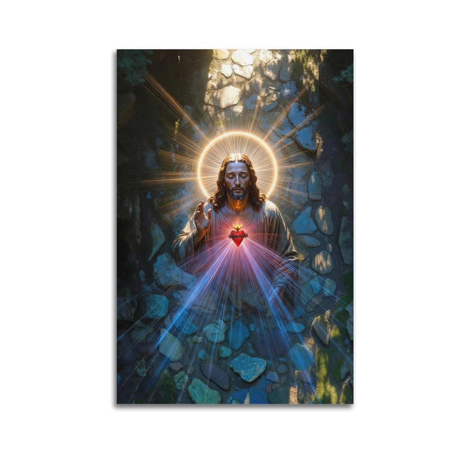 ESTE Christianity Jesus Sacred Heart Praying Poster Decorative Painting Canvas Modern Art Picture 24x36inch(60x90cm)