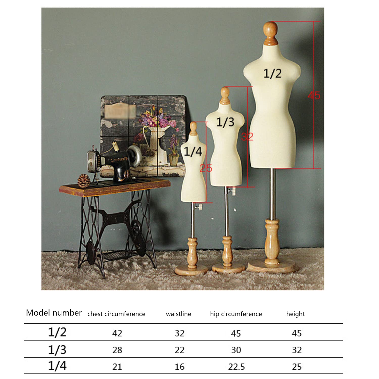 Schneider Dummy Mannequins Kleine Schneider Dummy Weiblich, Mini Puppe Kleid Form Display Mannequin Dressmakers Manikins Dekoration Puppenhaus Zubehör, einstellbare Höhe 1/4 c