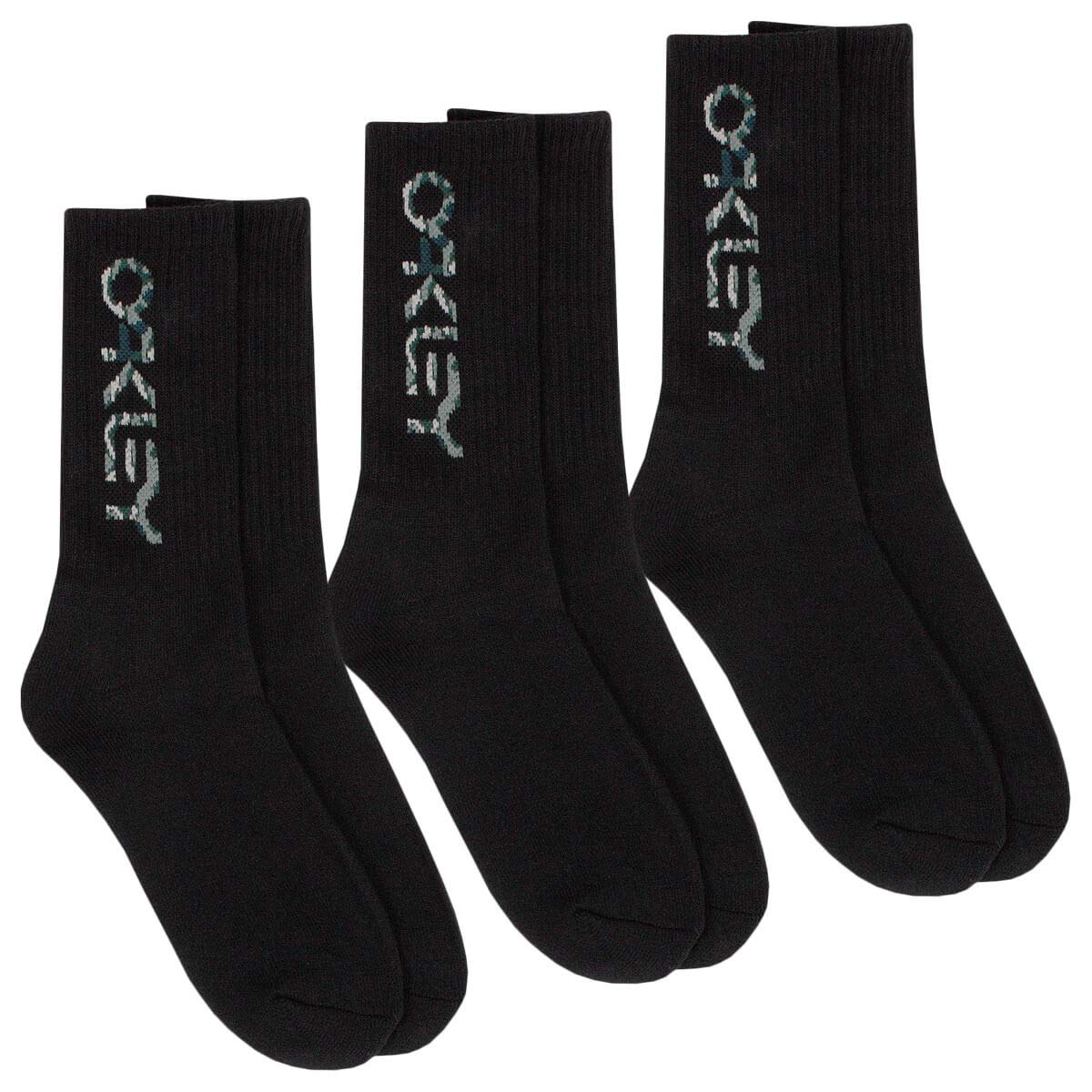 Oakley Men's B1b Socks 2.0 (3 Pack) (3 PCS), Blackout, Large