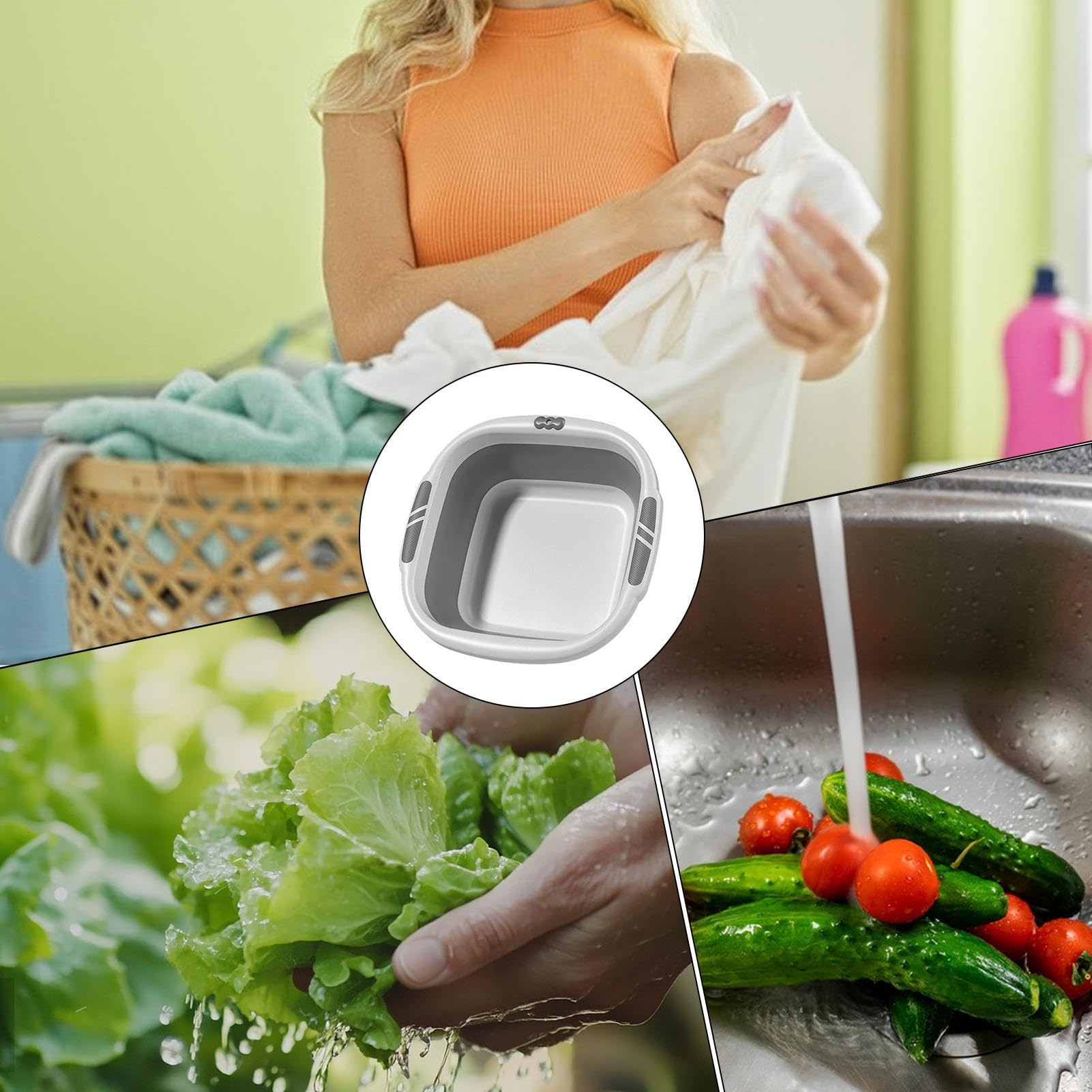 Faltbare Spülschüssel Tragbare Spülwanne | Tragbare Fußbadewanne Platzsparend Für Camping Kleidung Badezimmer Wäschewanne