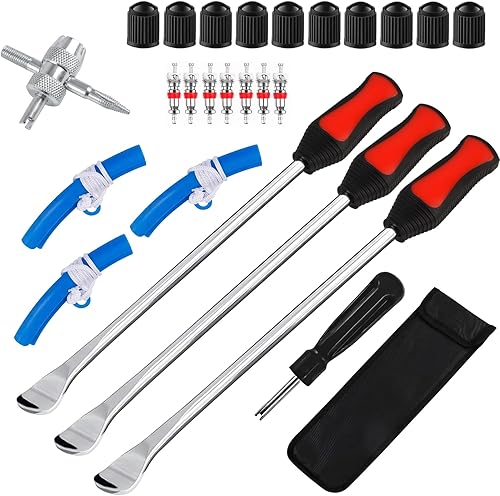 Miniatura 10 de Juego de herramientas para cambiar neumáticos de motocicleta de 14.5 pulgadas, juego de herramientas para cambiar neumáticos, palancas de cuchara de