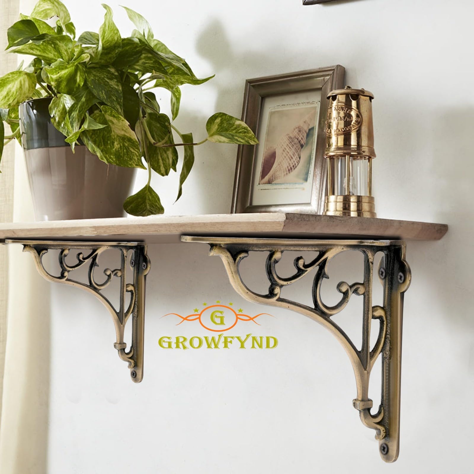 Metal Handcrafted Shelf Bracket for Floating Shelves L Angle Decorative L Shaped Corner Brace Joint Heavy Duty Wall Mounted Shelf Supporter Corner Brace Holder (Pack of 1 Pair) (B0D1P42DY1) Amazon Price History, Amazon Price Tracker