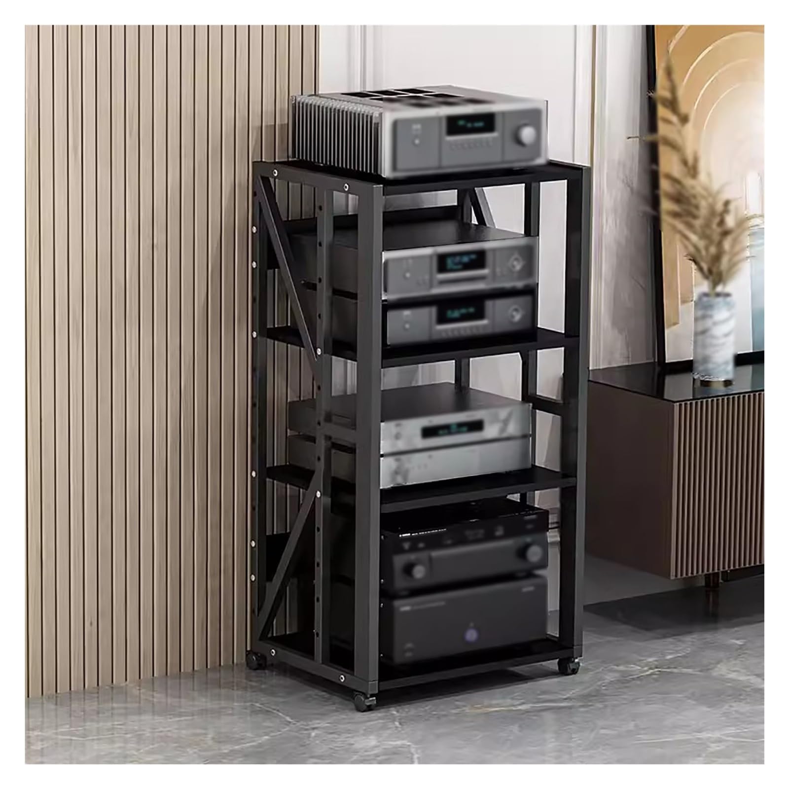 Supporto Hi-Fi Per Audio E Video - Scaffale Multilivello In Acciaio Per Impianti Stereo, TV E Console - Foto 12