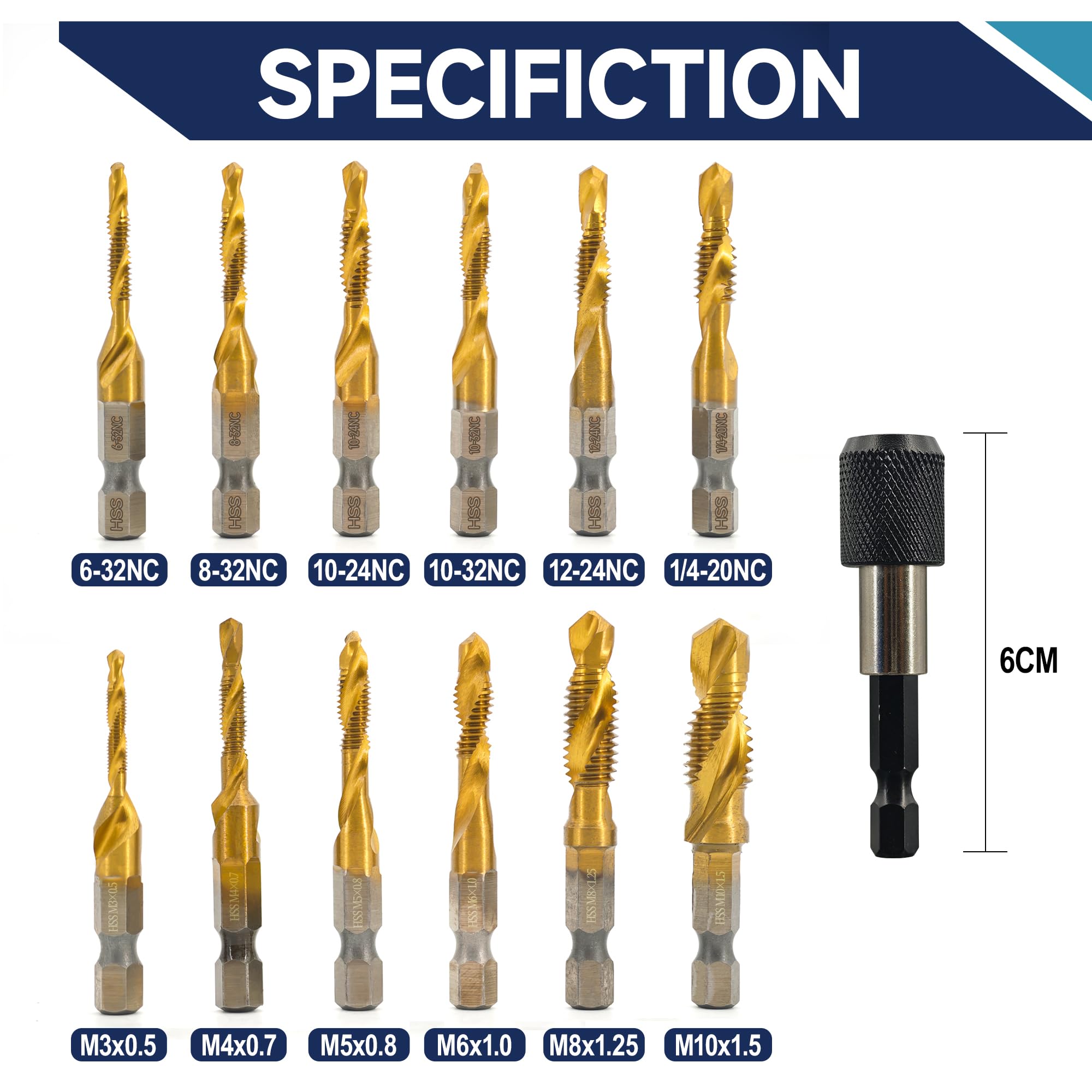 Drill & Tap Set - 13 Pcs SAE & Metric -2 Drill & Tap Set - 13 Pcs SAE & Metric -2