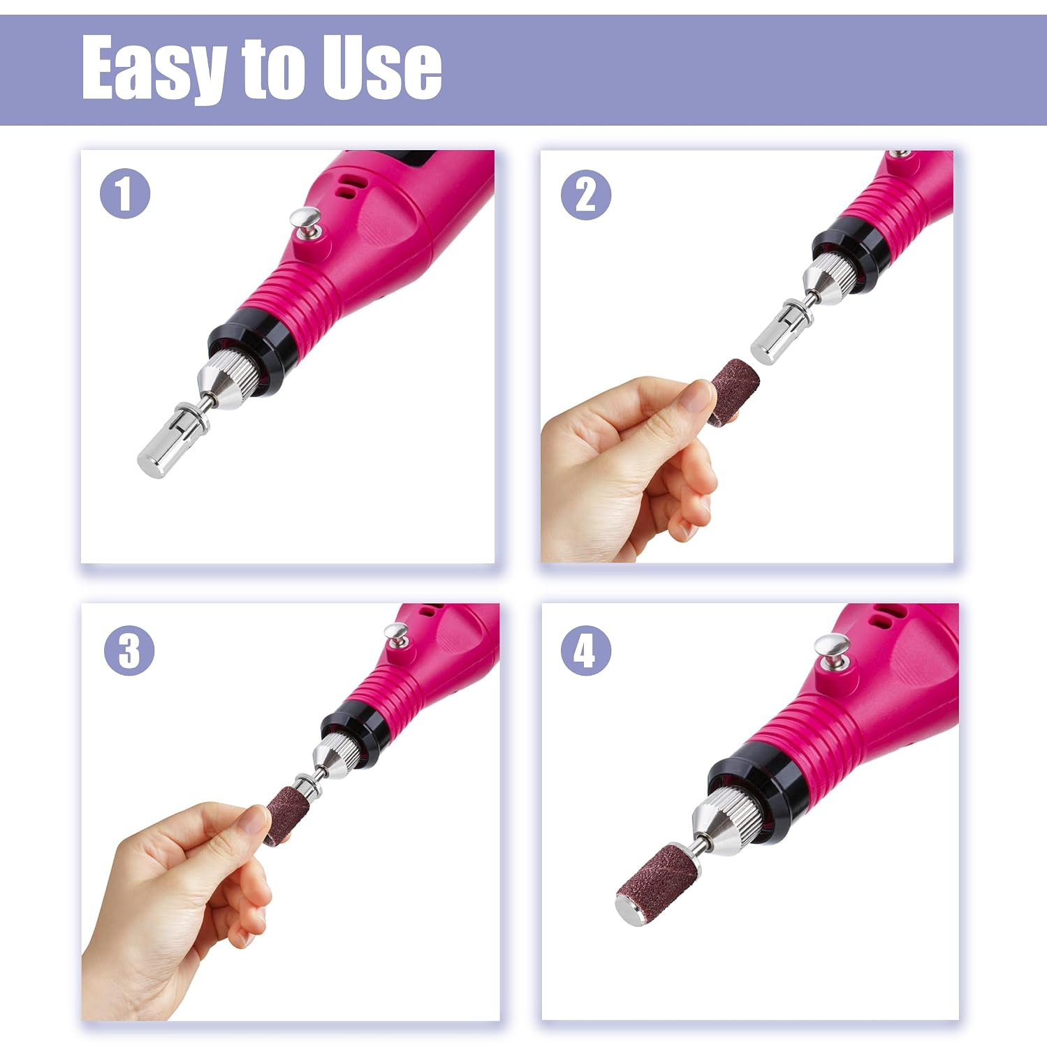 Yakamoz 2Pcs Small Nail Mandrel Bits for Nail Drill, Stainless Steel 3/32 Inch Mandrel Nail Bit Easy Off Mini E Flie Mandrel Drill Bits for Nails Sanding Bands Cuticle Clean Manicure Tools