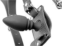 Vista 3 de STRICT Arnés de anillo de polla masculina con tapón anal de silicona