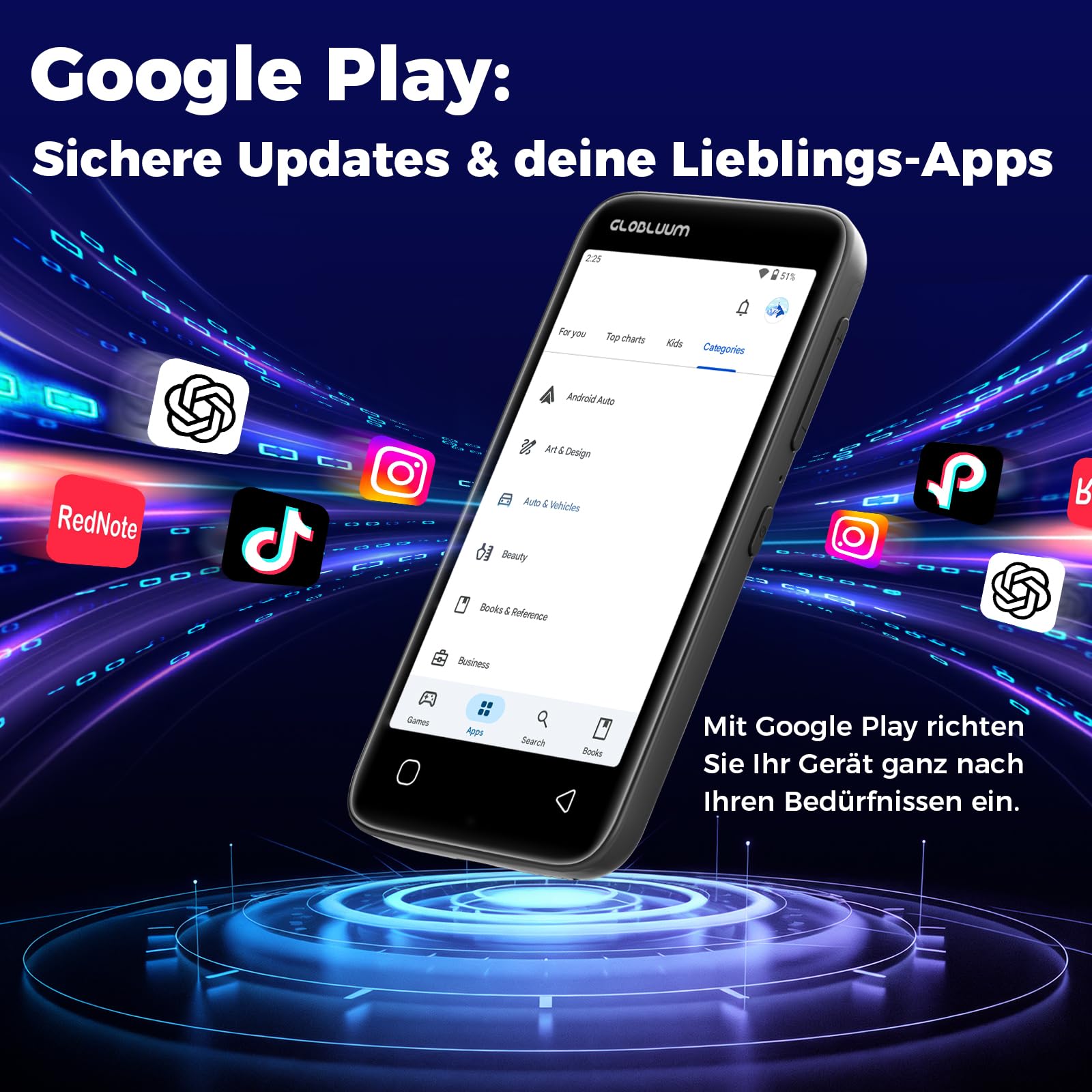 96GB MP3-Player mit Bluetooth 5.0 und WLAN, Musikplayer mit Spotify, Audible, Amazon Music, Spotify Kids, 4-Zoll-Touchscreen Android MP4-Player mit HiFi-Klang, UKW-Radio (Glänzend Schwarz)