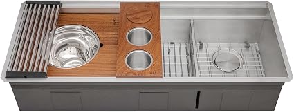 Ruvati 45-inch Double Bowl Workstation Kitchen Sink - Undermount 16