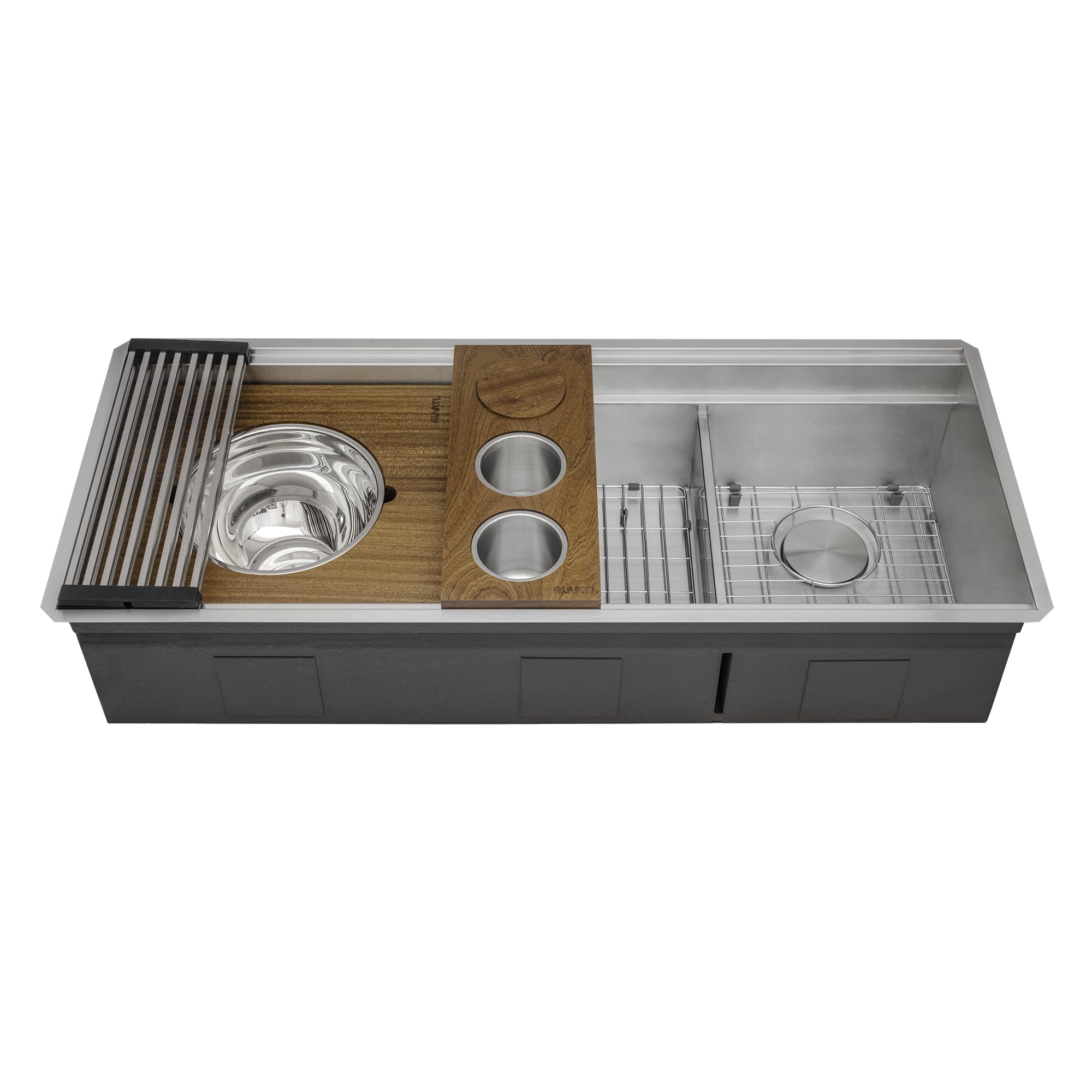Ruvati 45-inch Double Bowl Workstation Kitchen Sink - Undermount