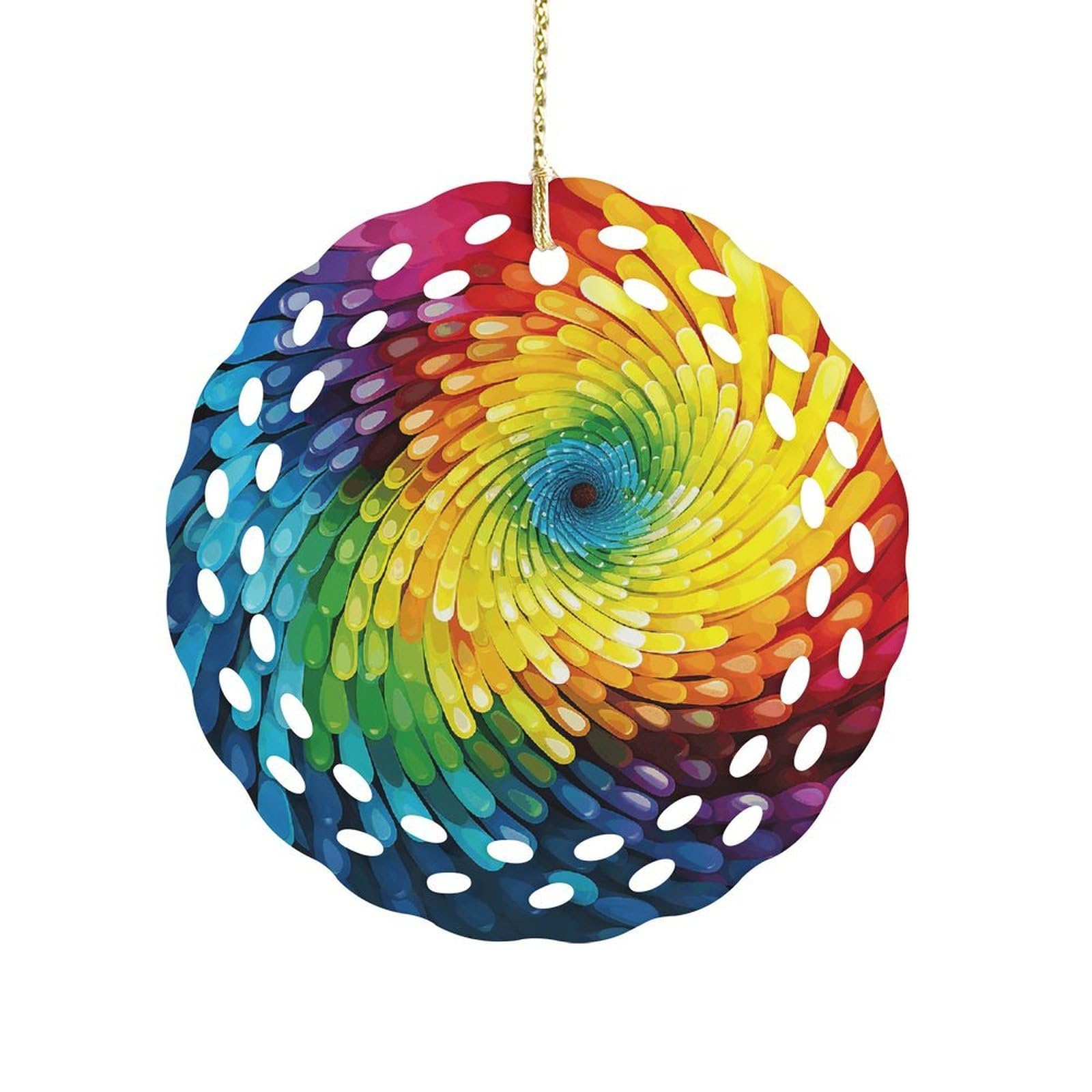 Wsoihfec Women's Style Rainbow Swirl Hanging Ornament 3 Inch Round,1-Pack,Xmas Decor -Two-Sided Printed,Friend Ornament Gifts For Friends Coworker Sisters