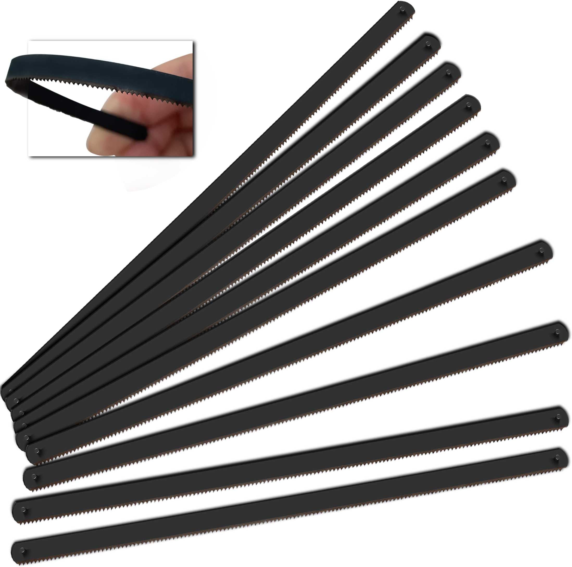 150mm(6") Pro Bi-Metal HSS Mini Hacksaw Replacement Blades, Fine Finish Cut Hacksaw Blade Set 24 TPI 10 pk