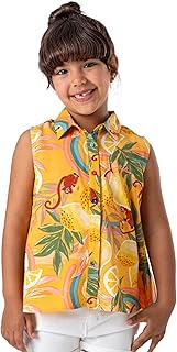 بلوزة بتصميم زهور للبنات الكبار من نينوس - اصفر