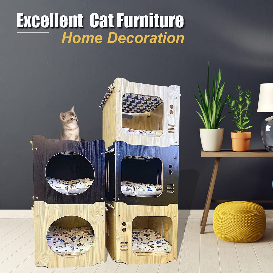 Belvery Cat Tree House Cat Condos For Indoor Cats Large Cage Cat Tree