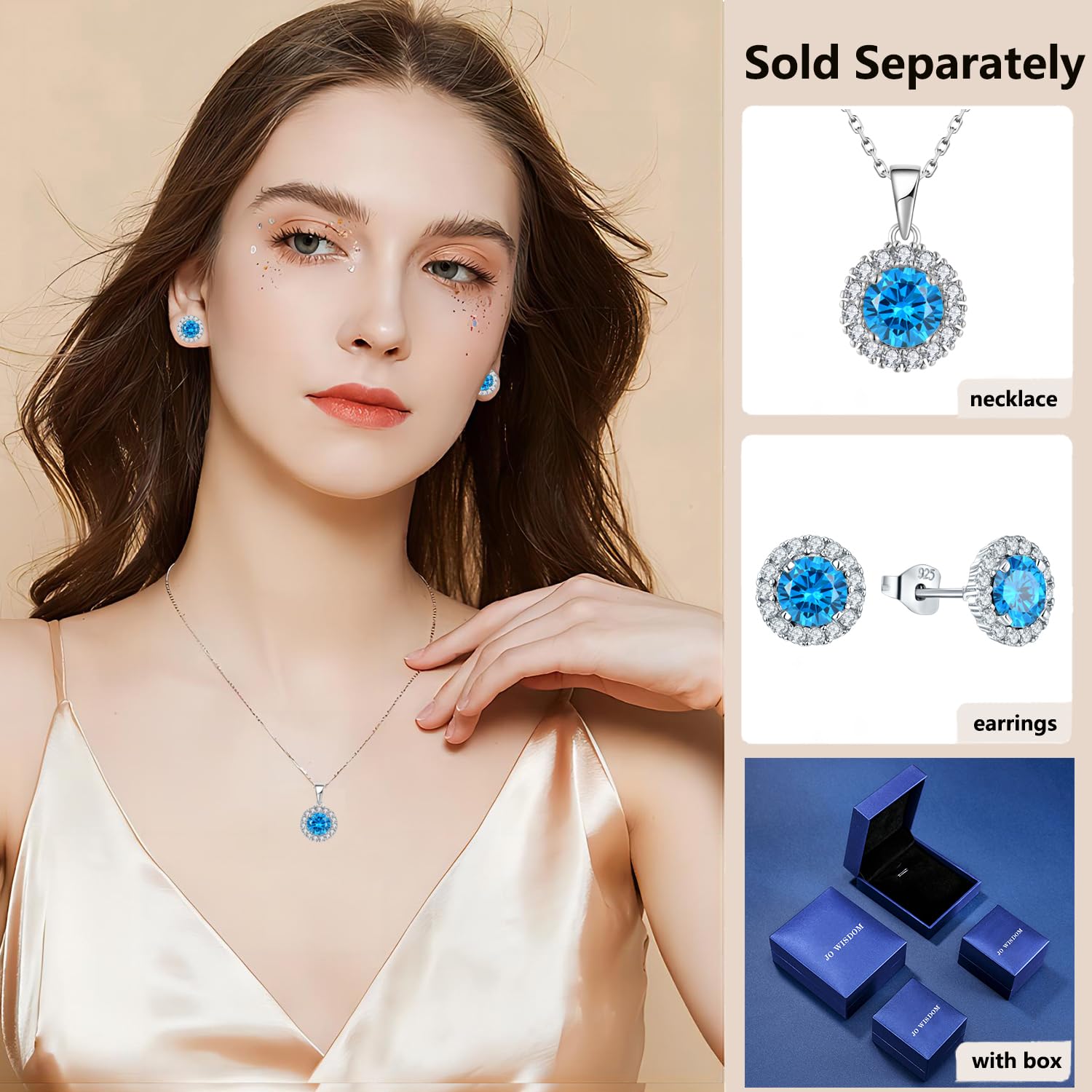 Halo Geburtsstein Ohrstecker mit 3A Zirkonia Damen Schmuck Ohrringe
