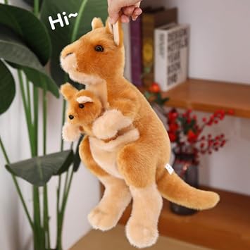 Kangaroo Soft Toy, Kangaroo with Joey, Standing