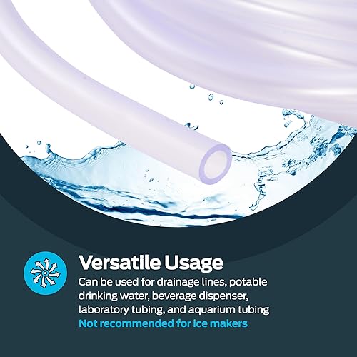 Miniatura 62 de EZ-FLO - Tubo de vinilo transparente de PVC de 1/2 pulgada de diámetro interior (5/8 pulgada de diámetro exterior), 50 pies de longitud, 98623