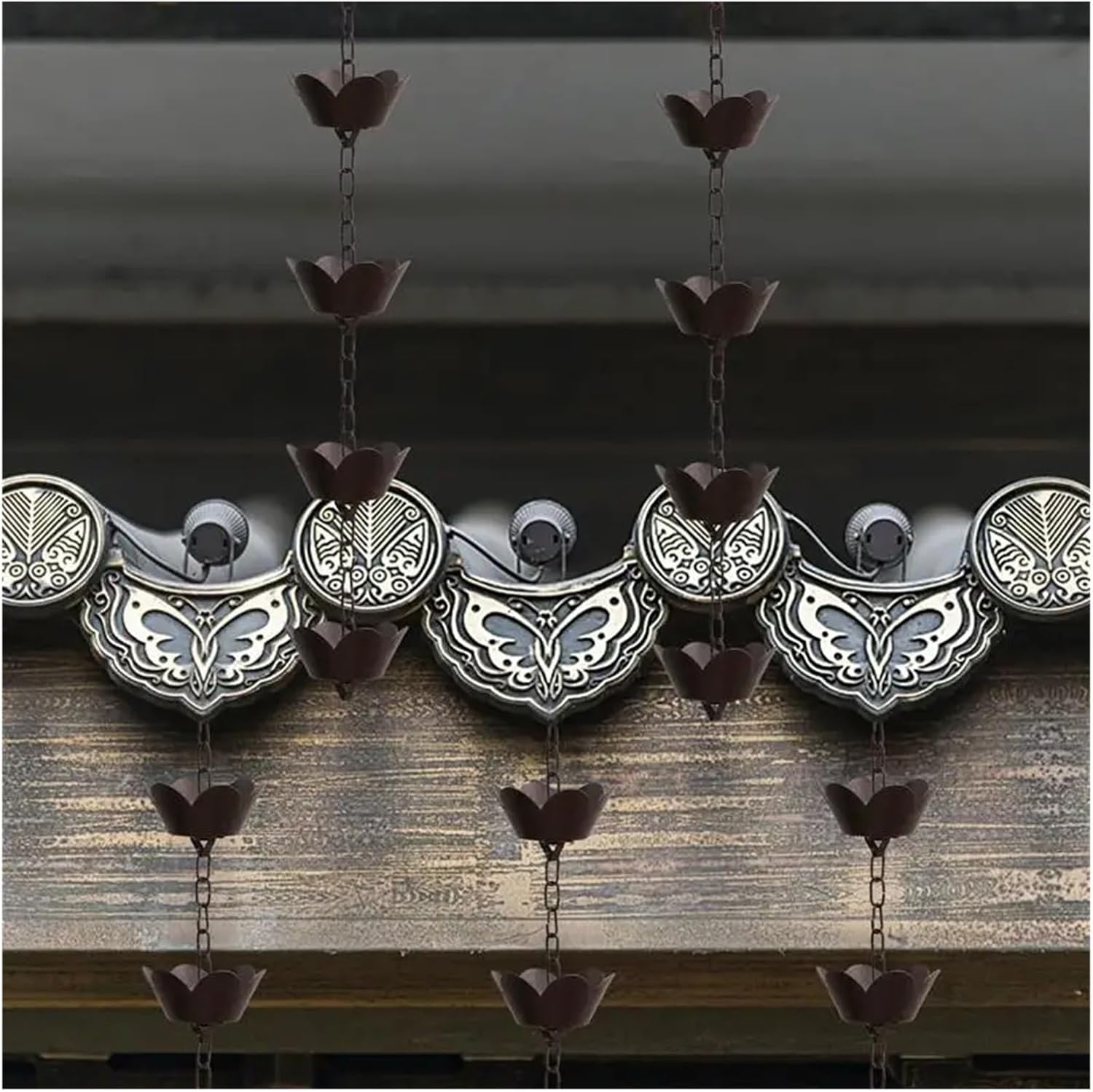 レインチェーン 傘の桶 13個 銅色 250cm 雨どい部品 雨樋 Amazon.co.jp