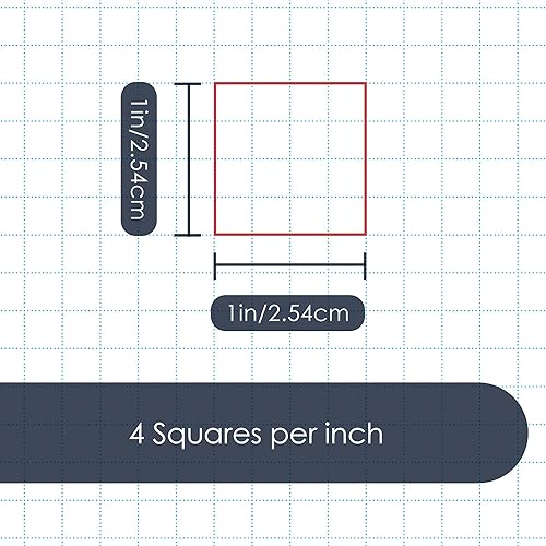 Miniatura 2 de Papel cuadriculado de 8.5 x 11 pulgadas, 50 hojas verticales, cuadrícula cuadrada de 0.25 pulgadas, 4 x 4, plano, alto brillo, contorno de bordes,