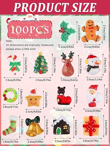 Miniatura 7 de 100 piezas surtidas de adornos de resina para manualidades de Navidad, de resina, de Kalolary en miniatura, adornos de Navidad en miniatura, Papá