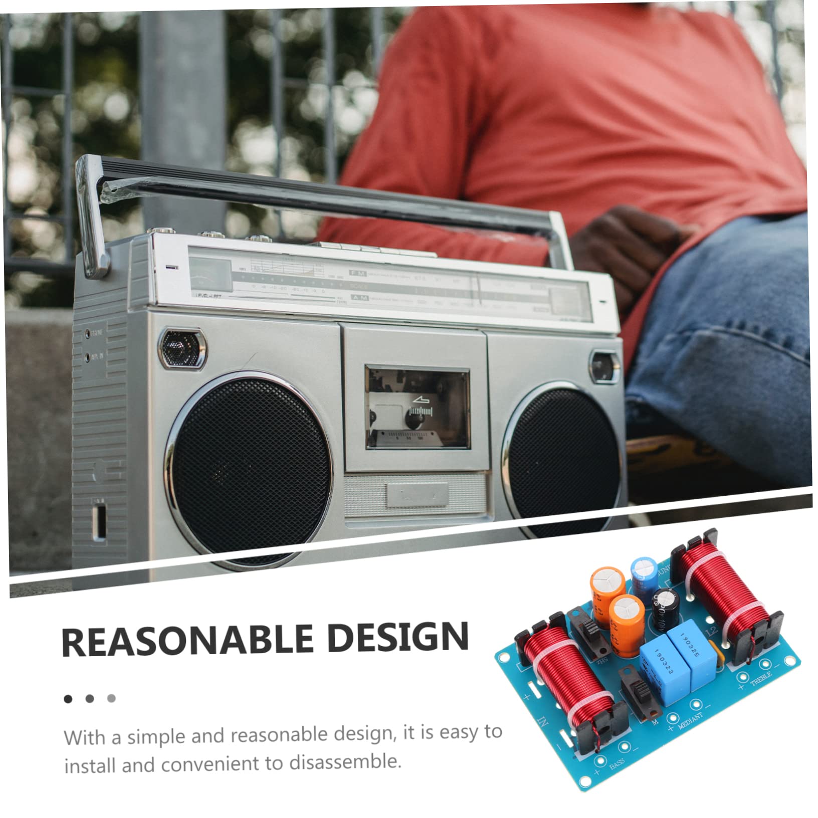 Diviseur de Bande Audio 3 Voies Professionnel pour Haut-Parleur Voiture et Golf Cart, 150w, Cuivre et Composants Électroniques, Protection des Aigus Facile à Installer