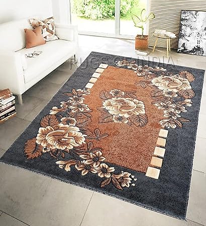 Florida Rugs Thick & Soft Hand Embossed Cutting Beautiful Carpets for Living Room Bedroom & Drawing Room & Home Floor and Hall Washable Rugs 6X8 feet ColorGrey