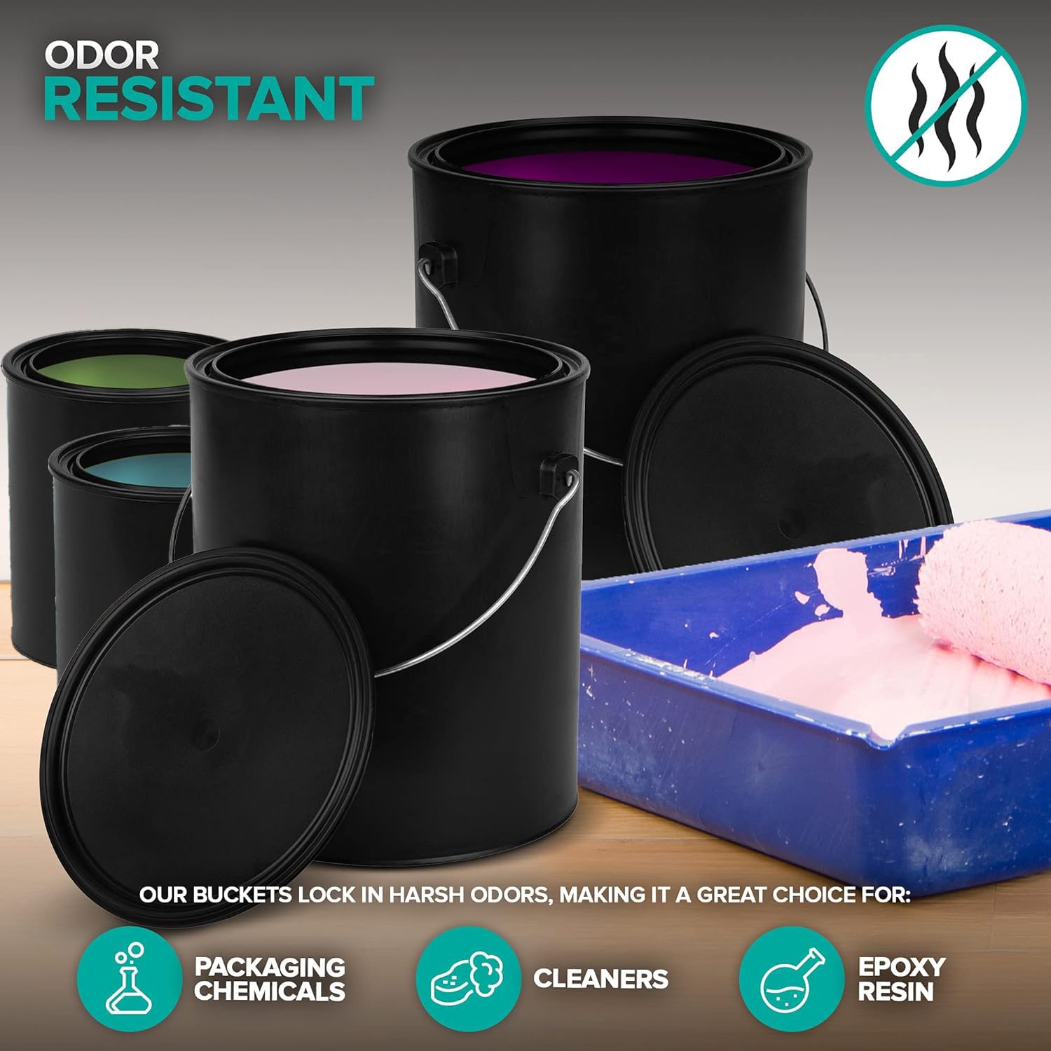 PN L300ml×3 Amazon.com: 1 Quart & 1 Gallon Plastic Paint Buckets (4 Pack Combo